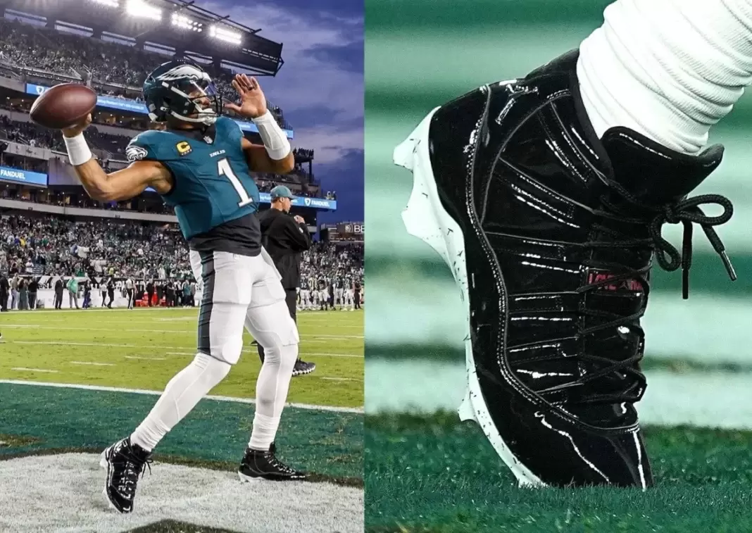 Air Jordan 11 Cleats, Air Jordan 11, Air Jordan 1, Air Jordan - 傑倫-赫茨為 2025 年 NFL 賽季揭幕戰首秀 Air Jordan 11 "Love Hurts "球鞋