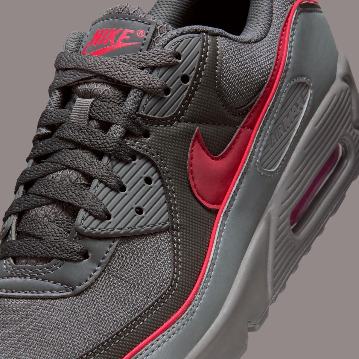 耐克 Air Max 90 帶來灰色與紅色的隱秘搭配 Nike Air Max 90, Nike Air Max, Nike - 耐克 Air Max 90 帶來灰色與紅色的隱秘搭配
