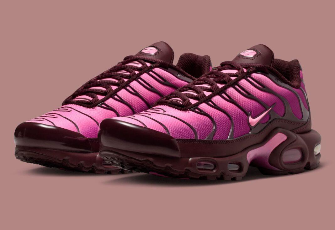 Nike Air Max Plus, Nike Air Max, Nike - 耐克 Air Max Plus 將勃艮第紅與粉色完美融合