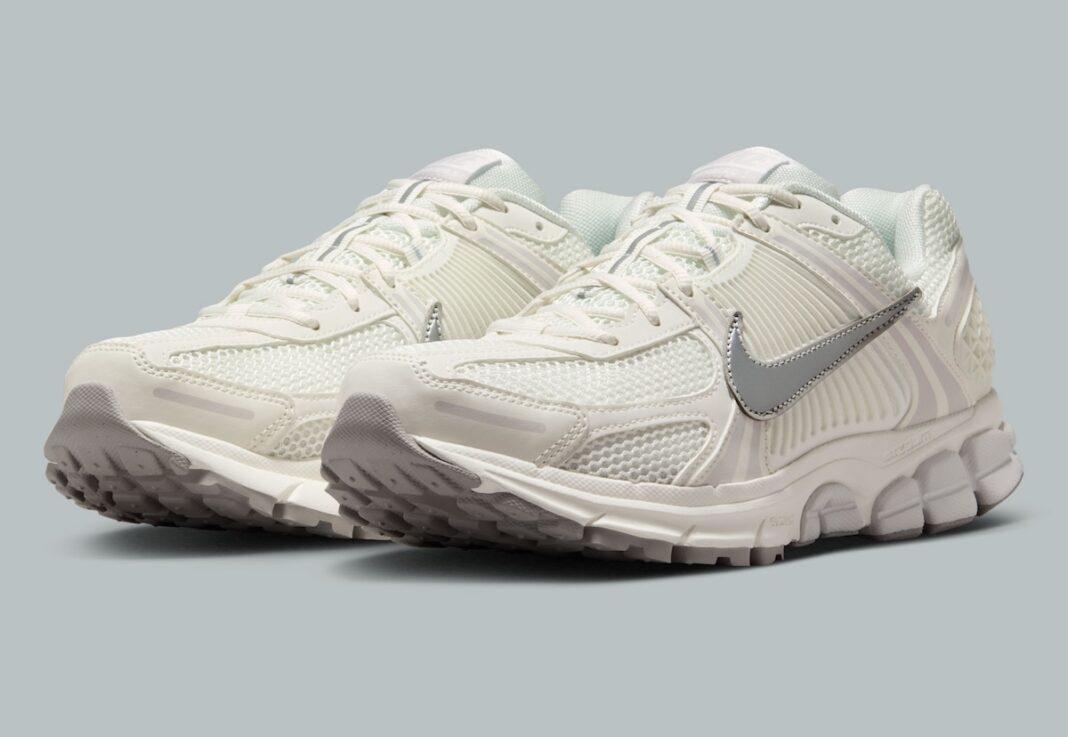 Nike Zoom Vomero 5, Nike - 耐克 Zoom Vomero 5 採用帆布色搭配金屬銀菱形圖案