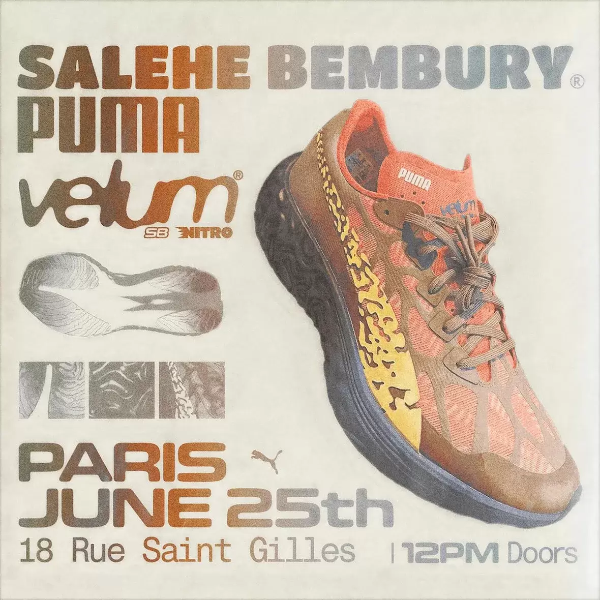 Salehe Bembury x PUMA Velum SB Nitro 9 月 30 日發佈 Salehe Bembury, Puma - Salehe Bembury x PUMA Velum SB Nitro 9 月 30 日發佈