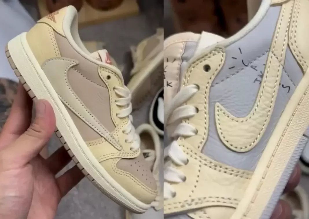 Travis Scott Air Jordan 1, Travis Scott, Air Jordan 1 Low, Air Jordan 1 - 特拉維斯-斯科特 x Air Jordan 1 Low "淡香草 "樣品曝光