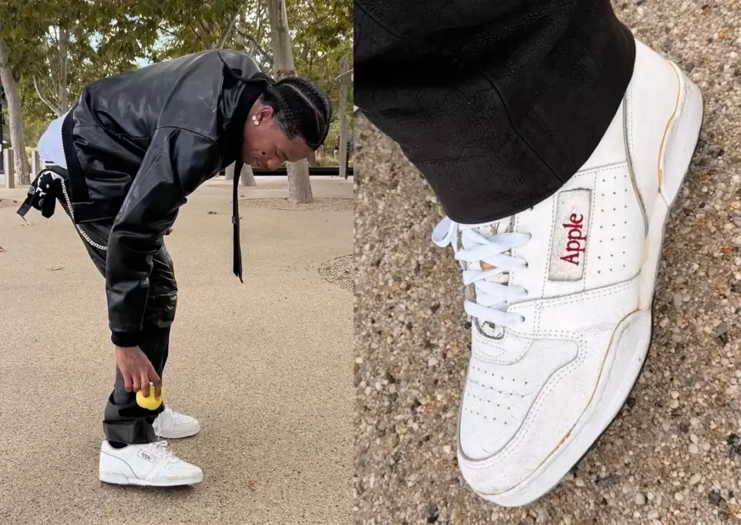 Travis Scott, Sneakers, fragment design - 特拉維斯-斯科特穿着復古蘋果運動鞋出席蘋果活動