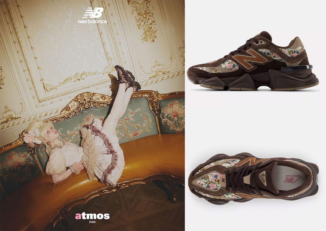 New Balance 9060, New Balance, atmos - atmos Pink x New Balance 9060 "永恆之美 "增加了花朵裝飾