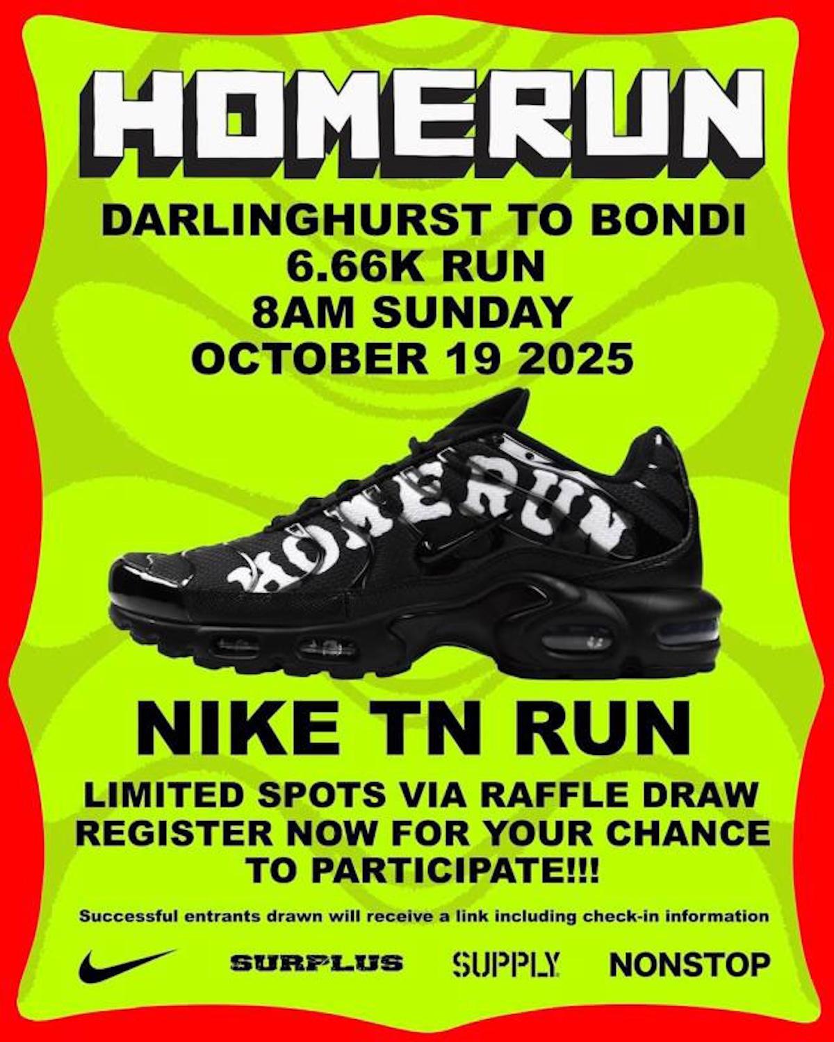HOMERUN NYC x Nike Air Max Plus 推出悉尼跑步慶祝活動 Nike Air Max Plus, Nike Air Max, Nike - HOMERUN NYC x Nike Air Max Plus 推出悉尼跑步慶祝活動