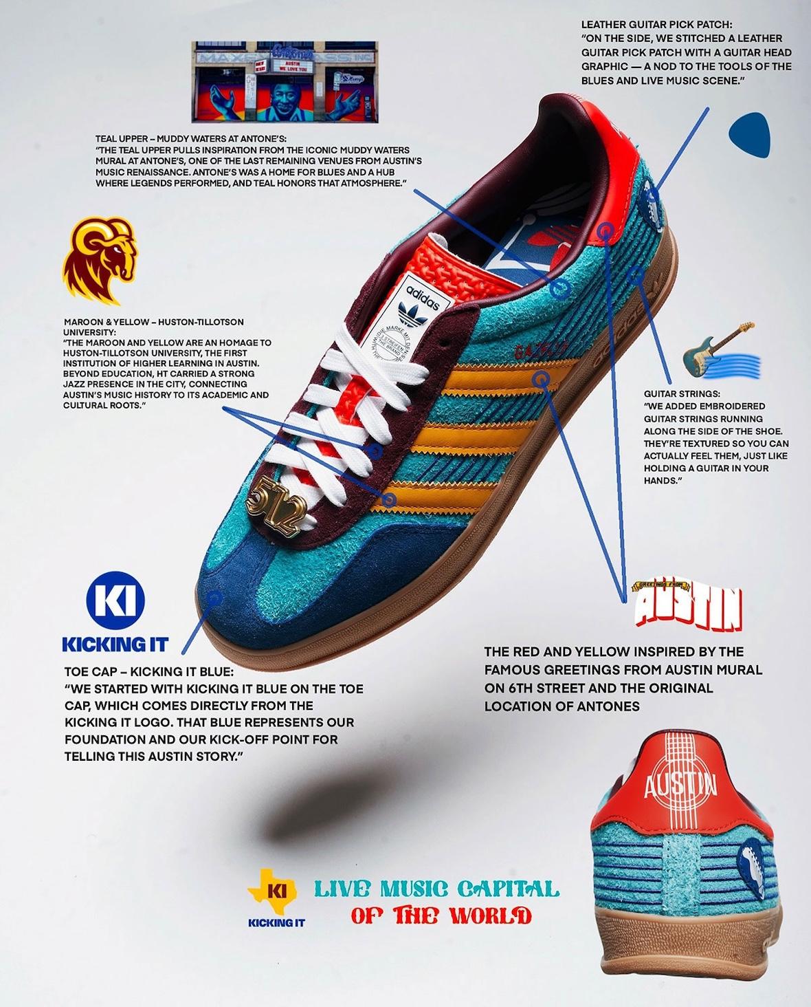 Kicking It x adidas Gazelle 室內 "現場音樂 "向奧斯汀的靈魂之聲致敬 adidas Gazelle, adidas - Kicking It x adidas Gazelle 室內 "現場音樂 "向奧斯汀的靈魂之聲致敬