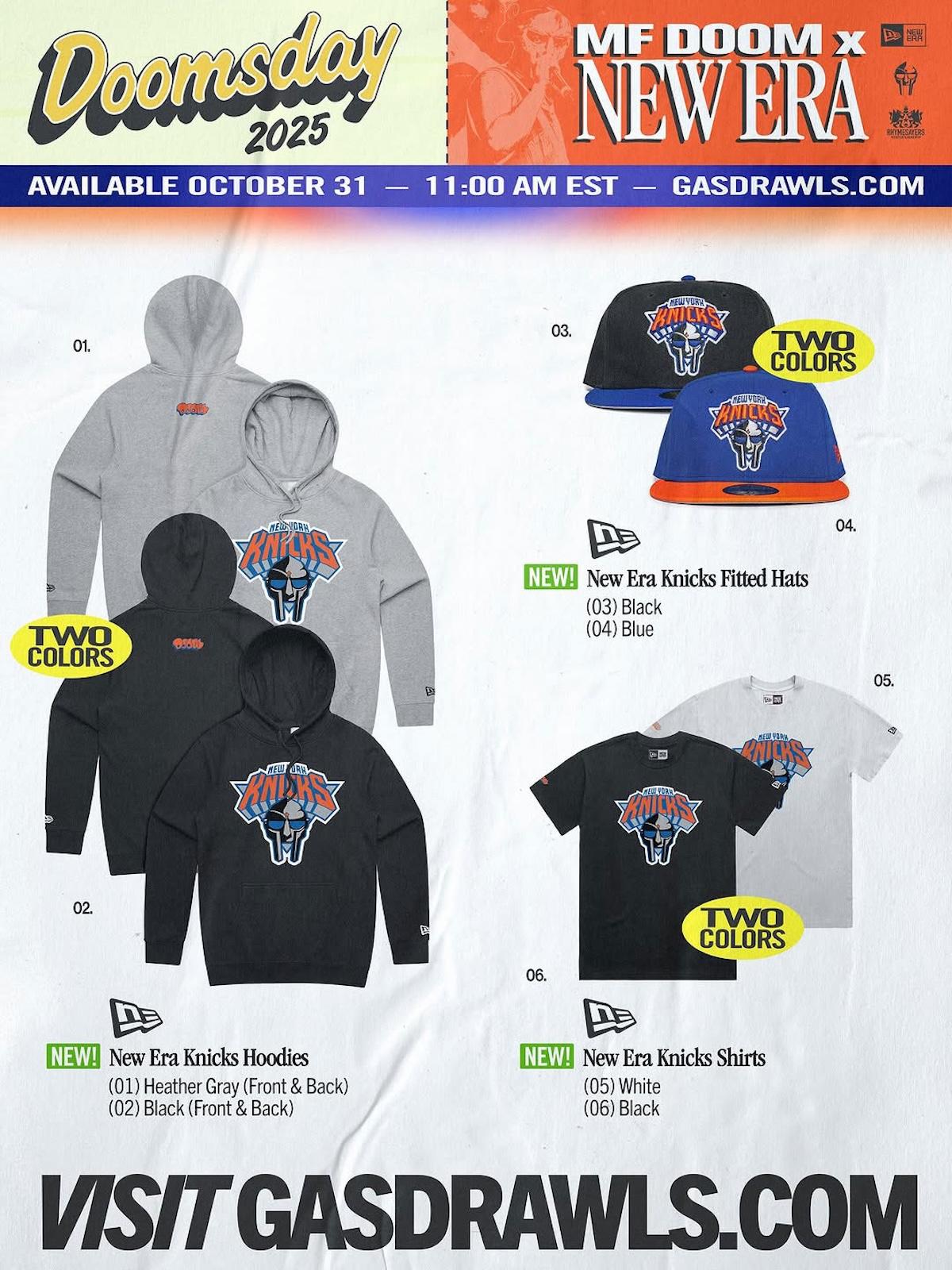 MF DOOM - MF DOOM 的標志性面具與尼克斯隊的藍色和橙色在新款膠囊中相映成趣