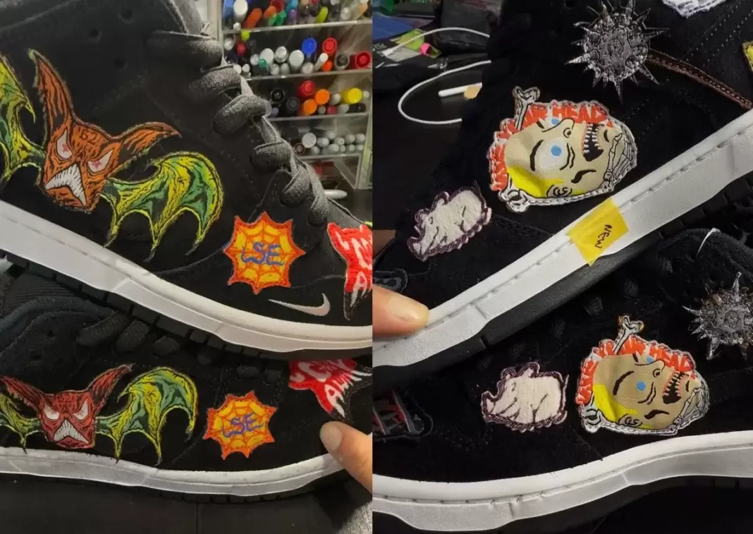Nike SB Dunk Low, Nike SB, Nike, Neckface - Neckface x Nike SB Dunk Low 樣品以狂野的拼接細節浮出水面