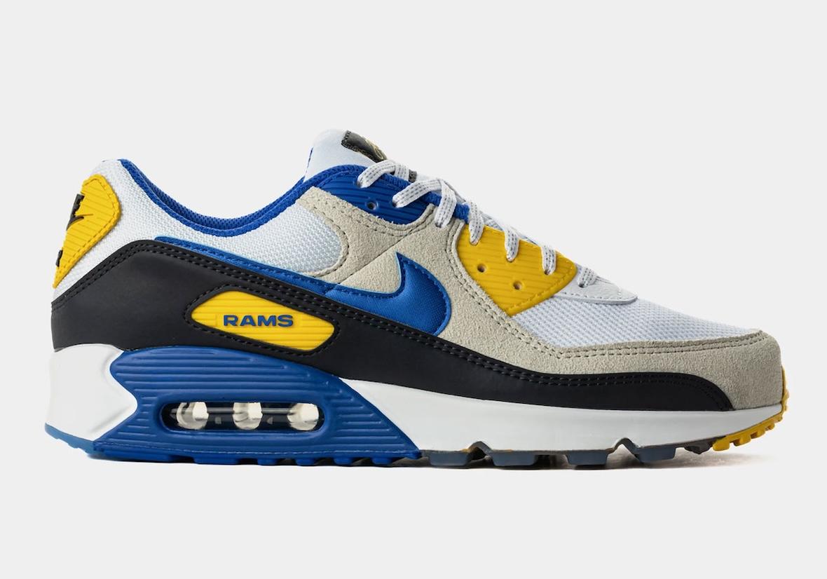 耐克 Air Max 90 "NFL Rivalry" 套件將 49 人隊與公羊隊的對決搬上球鞋 Nike Air Max 90, Nike Air Max, Nike - 耐克 Air Max 90 "NFL Rivalry" 套件將 49 人隊與公羊隊的對決搬上球鞋