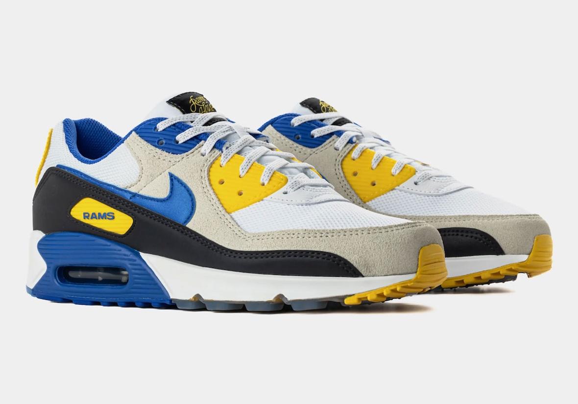 耐克 Air Max 90 "NFL Rivalry" 套件將 49 人隊與公羊隊的對決搬上球鞋 Nike Air Max 90, Nike Air Max, Nike - 耐克 Air Max 90 "NFL Rivalry" 套件將 49 人隊與公羊隊的對決搬上球鞋