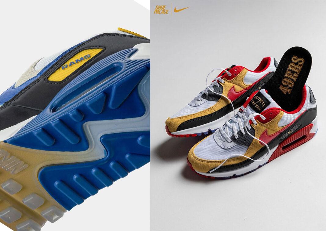 Nike Air Max 90, Nike Air Max, Nike - 耐克 Air Max 90 "NFL Rivalry" 套件將 49 人隊與公羊隊的對決搬上球鞋
