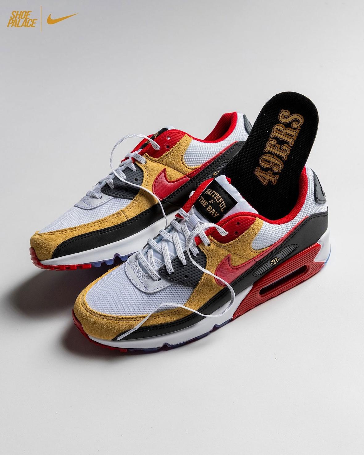 耐克 Air Max 90 "NFL Rivalry" 套件將 49 人隊與公羊隊的對決搬上球鞋 Nike Air Max 90, Nike Air Max, Nike - 耐克 Air Max 90 "NFL Rivalry" 套件將 49 人隊與公羊隊的對決搬上球鞋