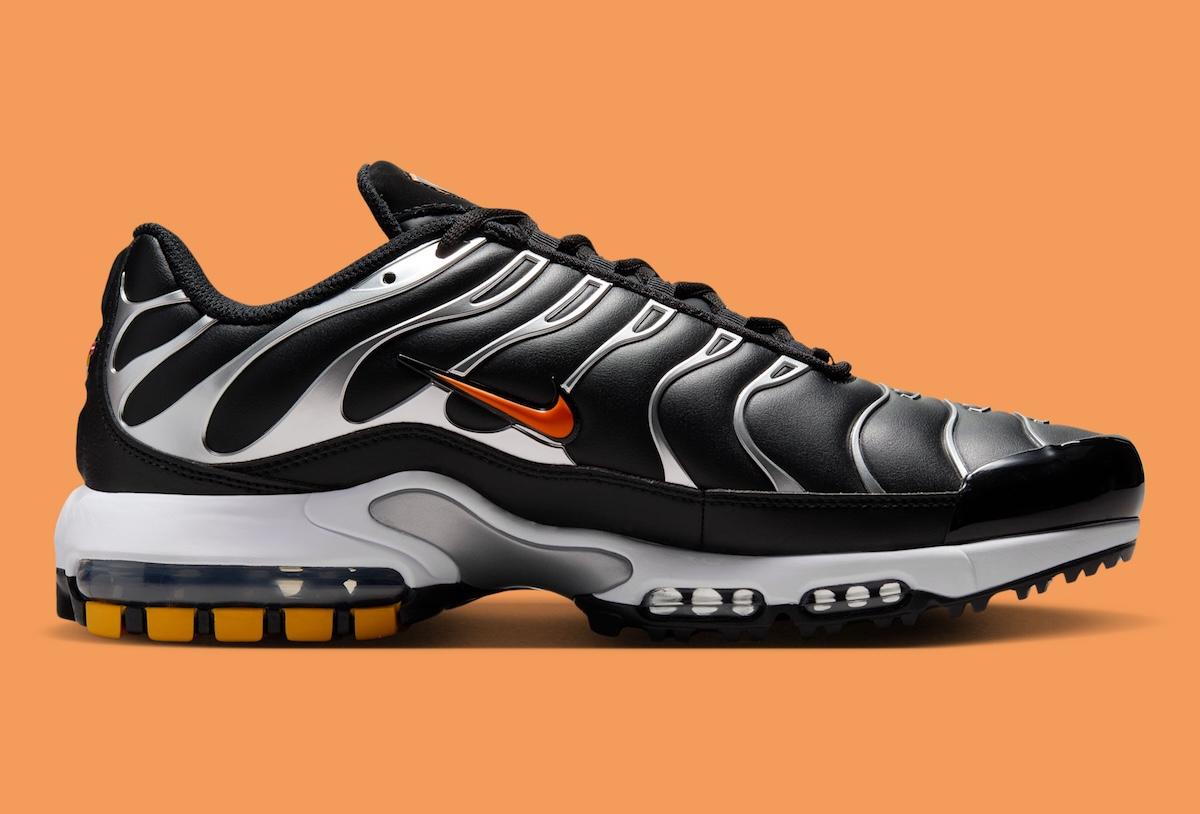 耐克 Air Max Plus 高爾夫新款 "電壓紫 "和 "黑/金屬銀 "色 Nike Golf, Nike Air Max Plus, Nike - 耐克 Air Max Plus 高爾夫新款 "電壓紫 "和 "黑/金屬銀 "色