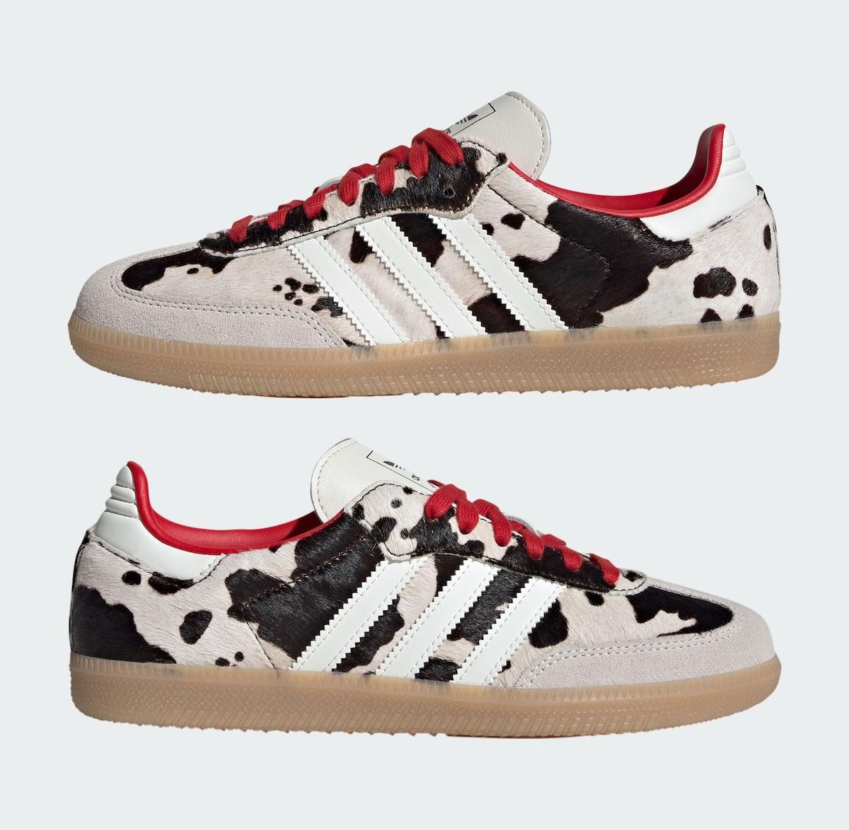 adidas Samba, adidas - 阿迪達斯 Samba "奶牛印花 "回歸，大膽紅色主打