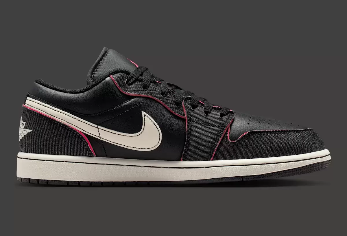 Air Jordan 1 Low, Air Jordan 1, Air Jordan - Air Jordan 1 Low "黑色牛仔布 "配快粉色