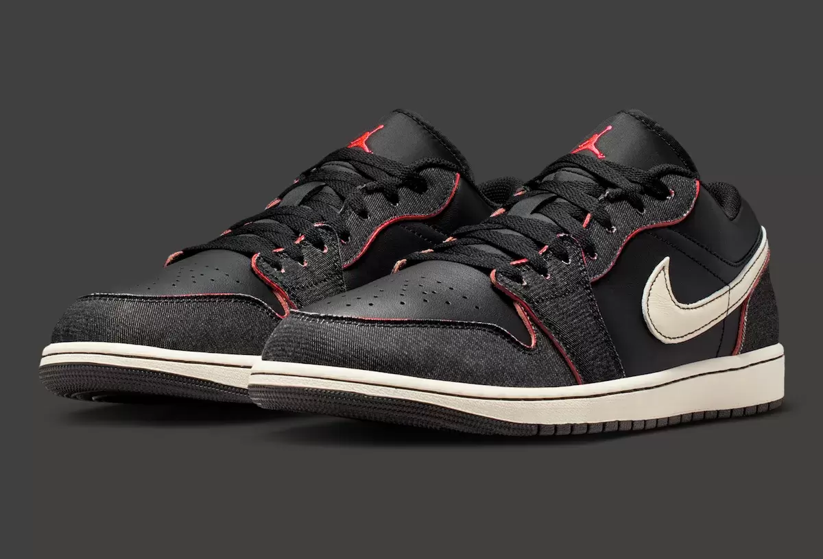 Air Jordan 1 Low, Air Jordan 1, Air Jordan - Air Jordan 1 Low "黑色牛仔布 "配快粉色