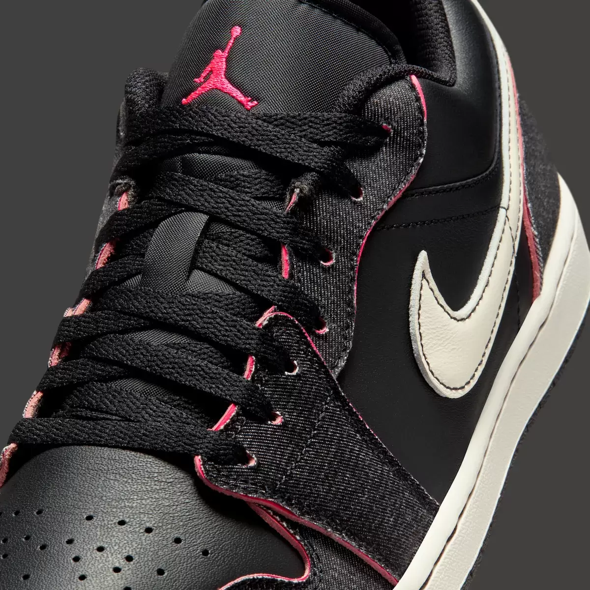 Air Jordan 1 Low, Air Jordan 1, Air Jordan - Air Jordan 1 Low "黑色牛仔布 "配快粉色