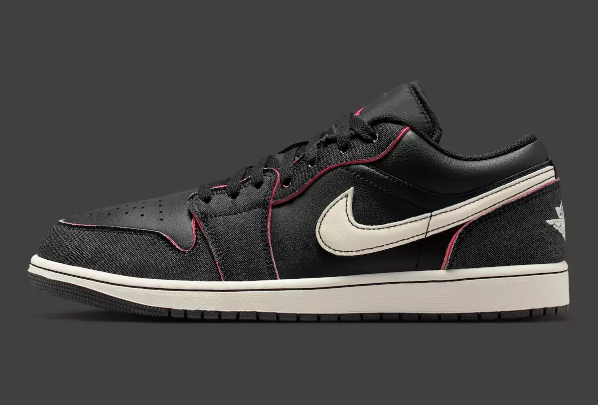 Air Jordan 1 Low, Air Jordan 1, Air Jordan - Air Jordan 1 Low "黑色牛仔布 "配快粉色