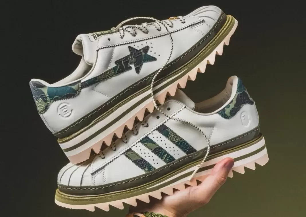 CLOT, BAPE, adidas superstar, adidas - 第一印象：CLOT x BAPE x adidas Superstar "綠色迷彩"