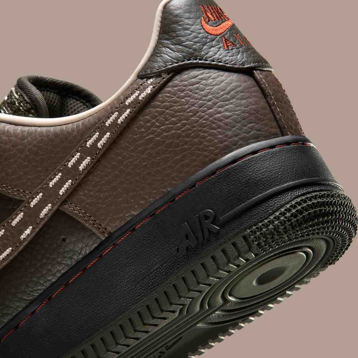 Nike Air Force 1 Low, Nike Air Force 1, Nike - 刺子繡提升耐克 Air Force 1 Low "紅杉/深灰色 "的檔次