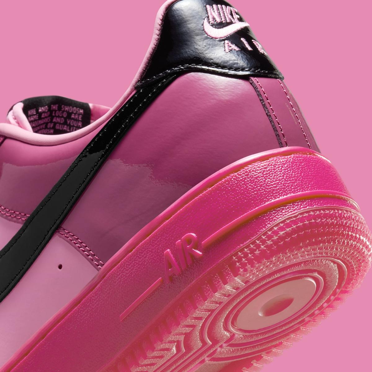 Nike Air Force 1 Low, Nike Air Force 1, Nike - 採用全漆皮的耐克 Air Force 1 Low "粉紅酷炫/桑莓玫瑰 "鞋款