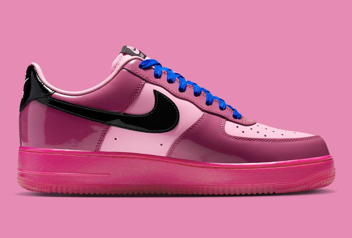 Nike Air Force 1 Low, Nike Air Force 1, Nike - 採用全漆皮的耐克 Air Force 1 Low "粉紅酷炫/桑莓玫瑰 "鞋款