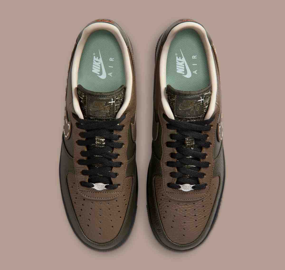 Nike Air Force 1 Low, Nike Air Force 1, Nike - 刺子繡提升耐克 Air Force 1 Low "紅杉/深灰色 "的檔次