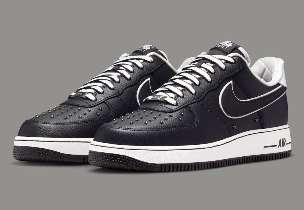 Nike Air Force 1 Low, Nike Air Force 1, Nike - 高級版耐克 Air Force 1 Low "黑/白 "大膽採用金屬鉚釘