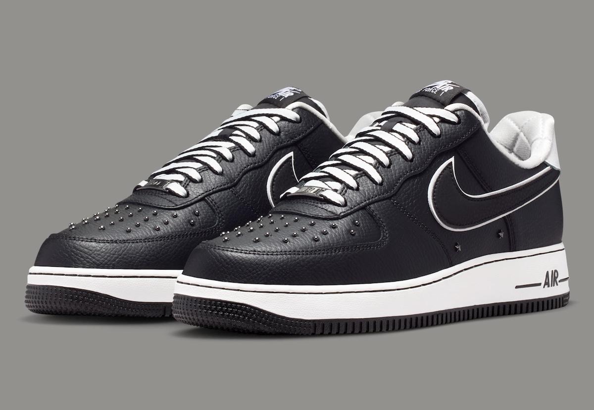 Nike Air Force 1 Low, Nike Air Force 1, Nike - 高級版耐克 Air Force 1 Low "黑/白 "大膽採用金屬鉚釘