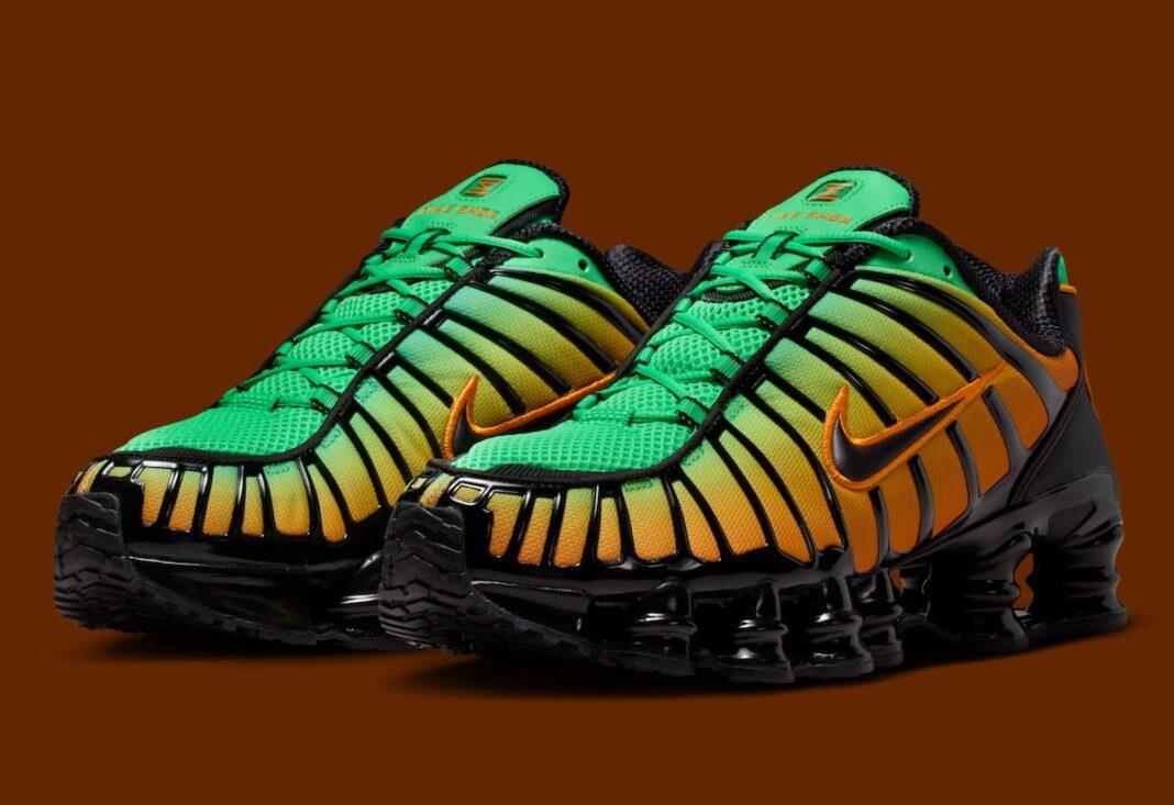 Nike Shox, Nike - 耐克 Shox TL "綠色沖擊/亮陶瓷 "將綠色和橙色完美融合