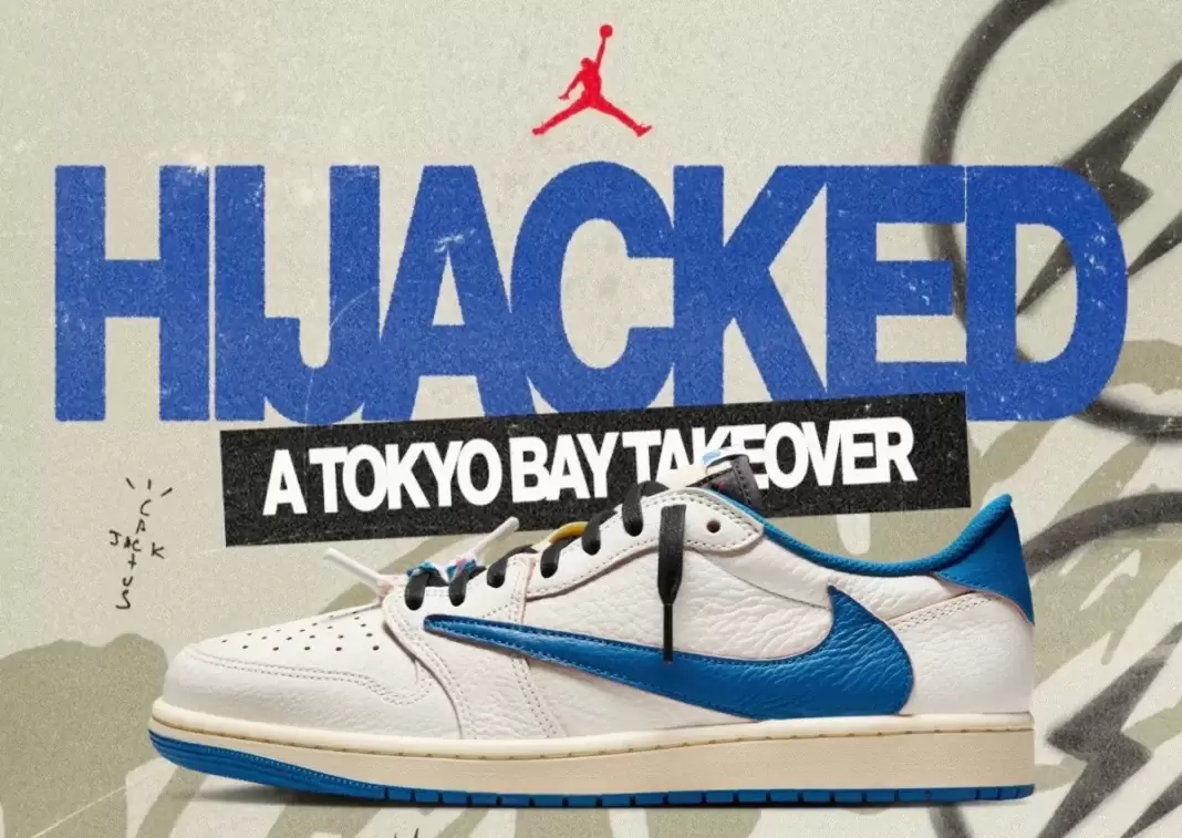 Travis Scott Air Jordan 1, Travis Scott, fragment design, Air Jordan 1 Low, Air Jordan 1 - 特拉維斯-斯科特 x Fragment x Jordan Brand 11 月 7 日在東京灣舉辦 "劫持 "活動