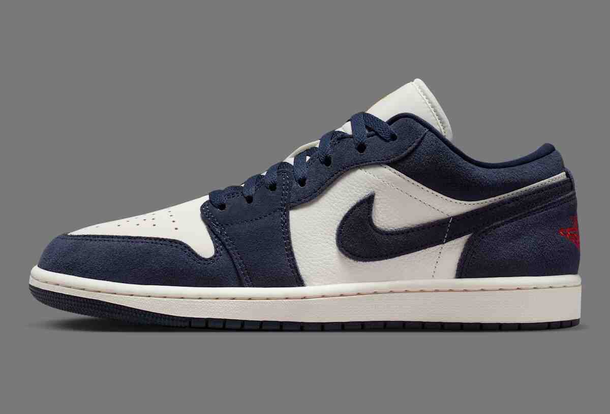 黑曜石色麂皮和帆布皮革閃亮登場 Air Jordan 1 Low Air Jordan 1 Low, Air Jordan 1, Air Jordan - 黑曜石色麂皮和帆布皮革閃亮登場 Air Jordan 1 Low