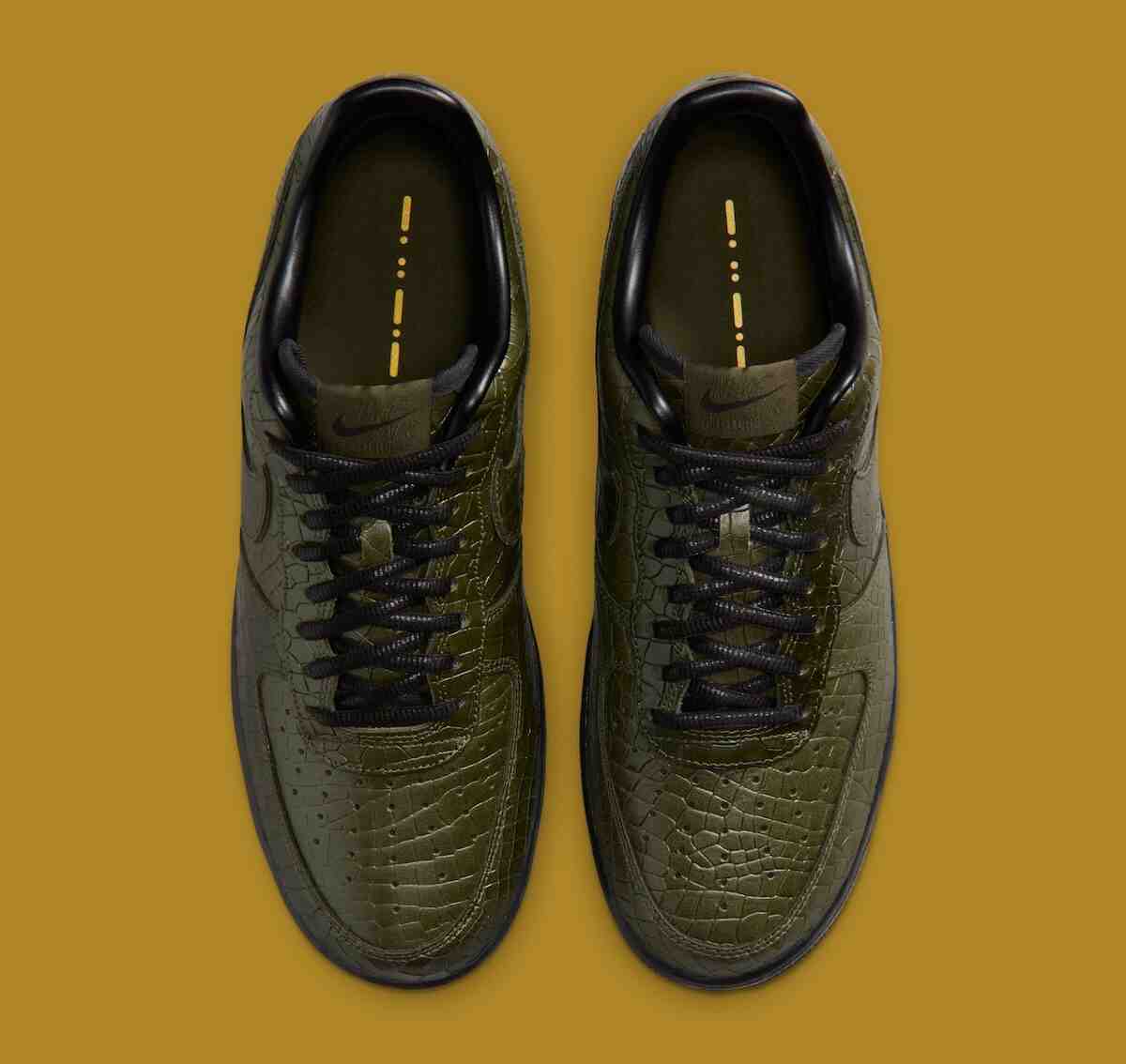 Nike Air Force 1 Low, Nike Air Force 1, Nike - 耐克 Air Force 1 Low 將 "卡其色鱷魚皮 "和摩斯密碼細節相結合