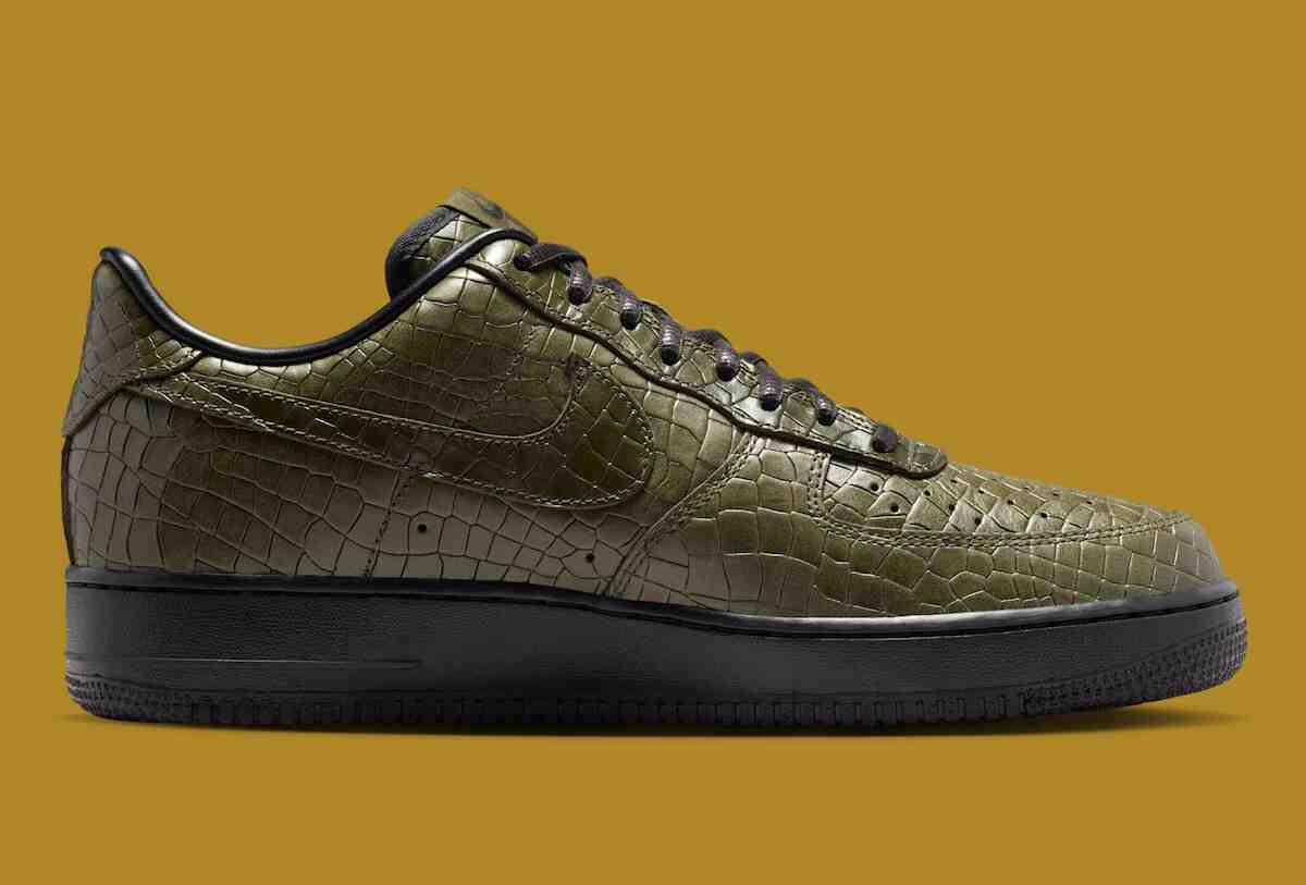 Nike Air Force 1 Low, Nike Air Force 1, Nike - 耐克 Air Force 1 Low 將 "卡其色鱷魚皮 "和摩斯密碼細節相結合