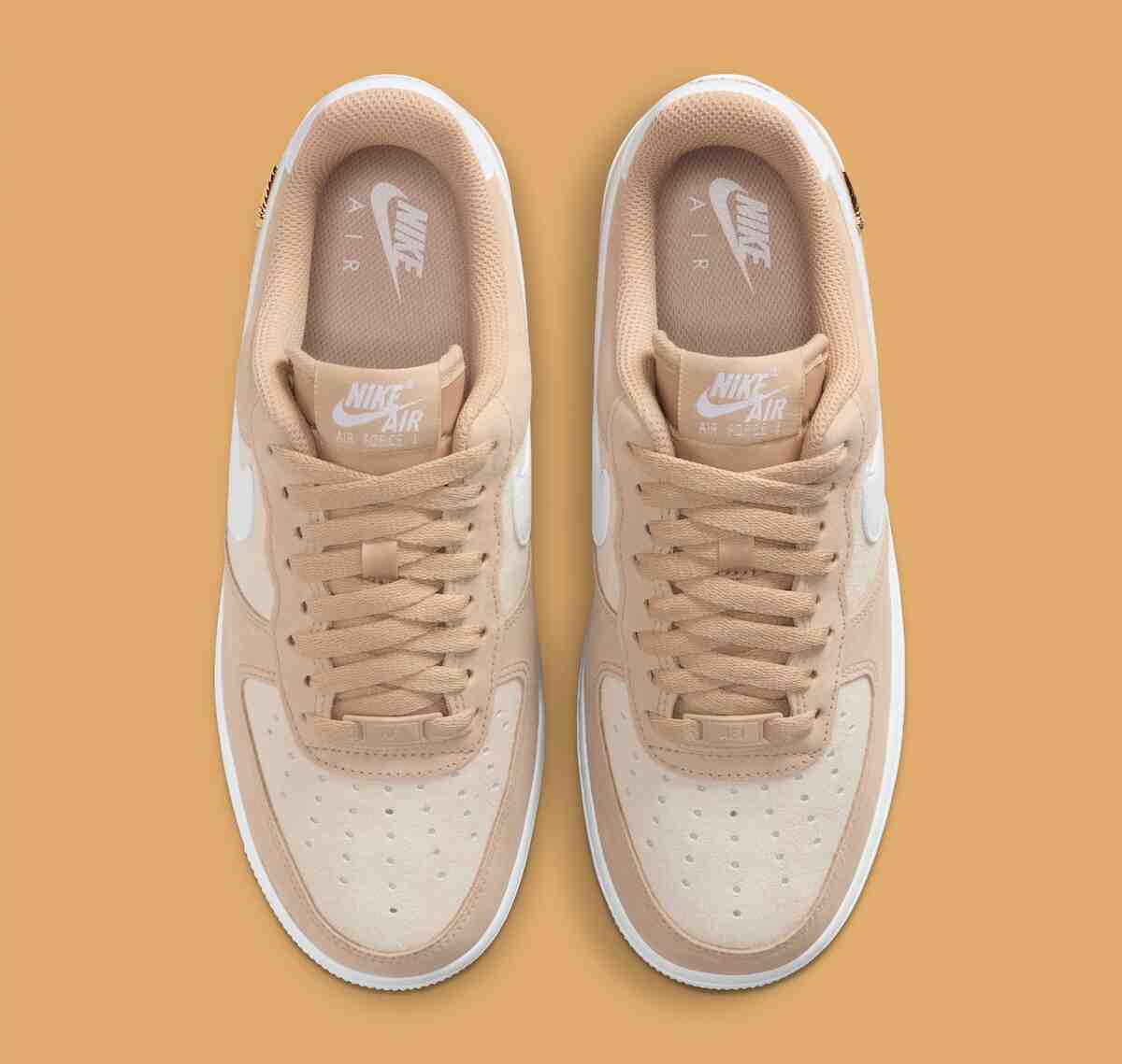 Nike Air Force 1 Low, Nike Air Force 1, Nike - 耐克 Air Force 1 低配版 "亞麻布/沙地裂紋 "沙色款式