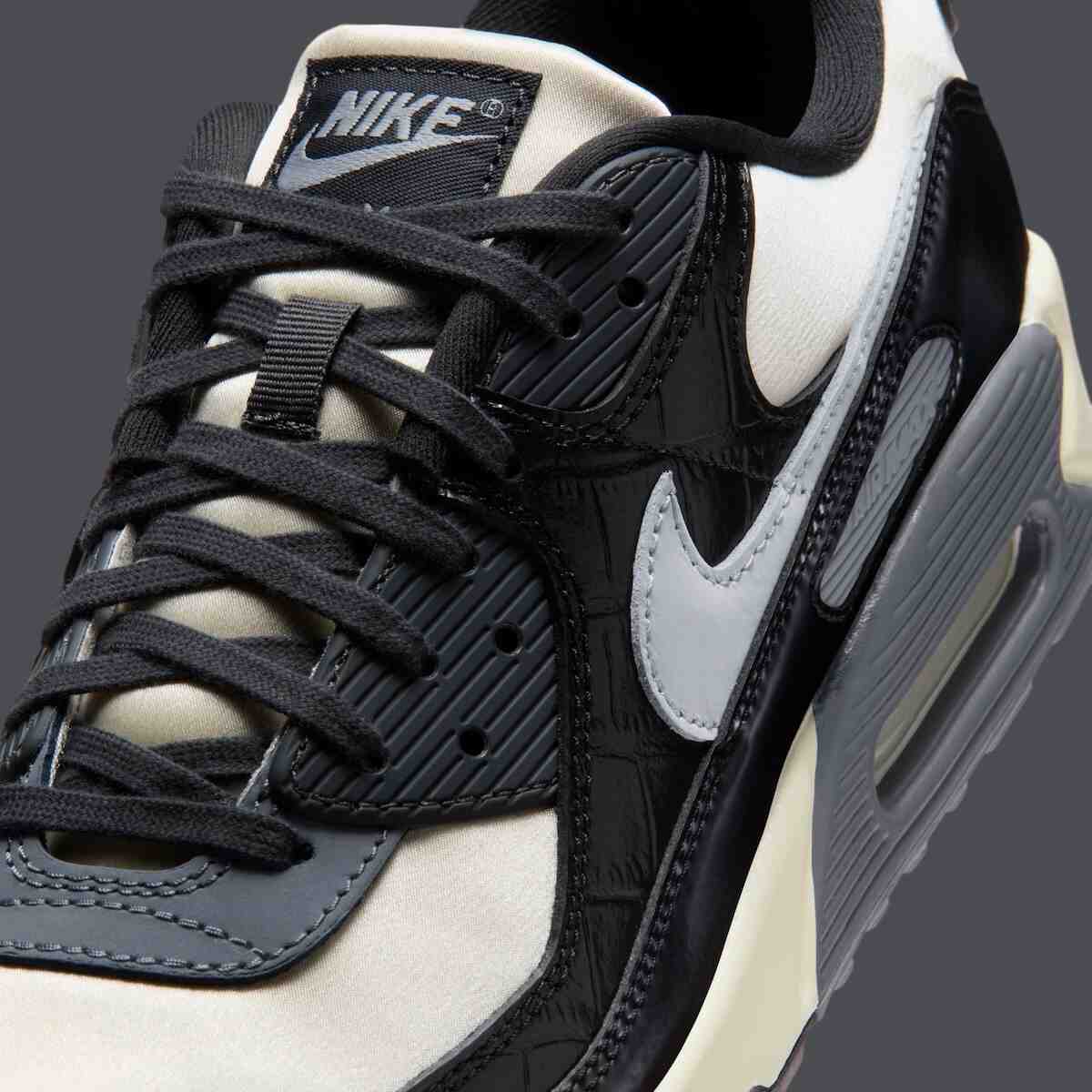 帶有 "黑色鱷魚皮 "鑲邊的耐克 Air Max 90 Nike Air Max 90, Nike - 帶有 "黑色鱷魚皮 "鑲邊的耐克 Air Max 90
