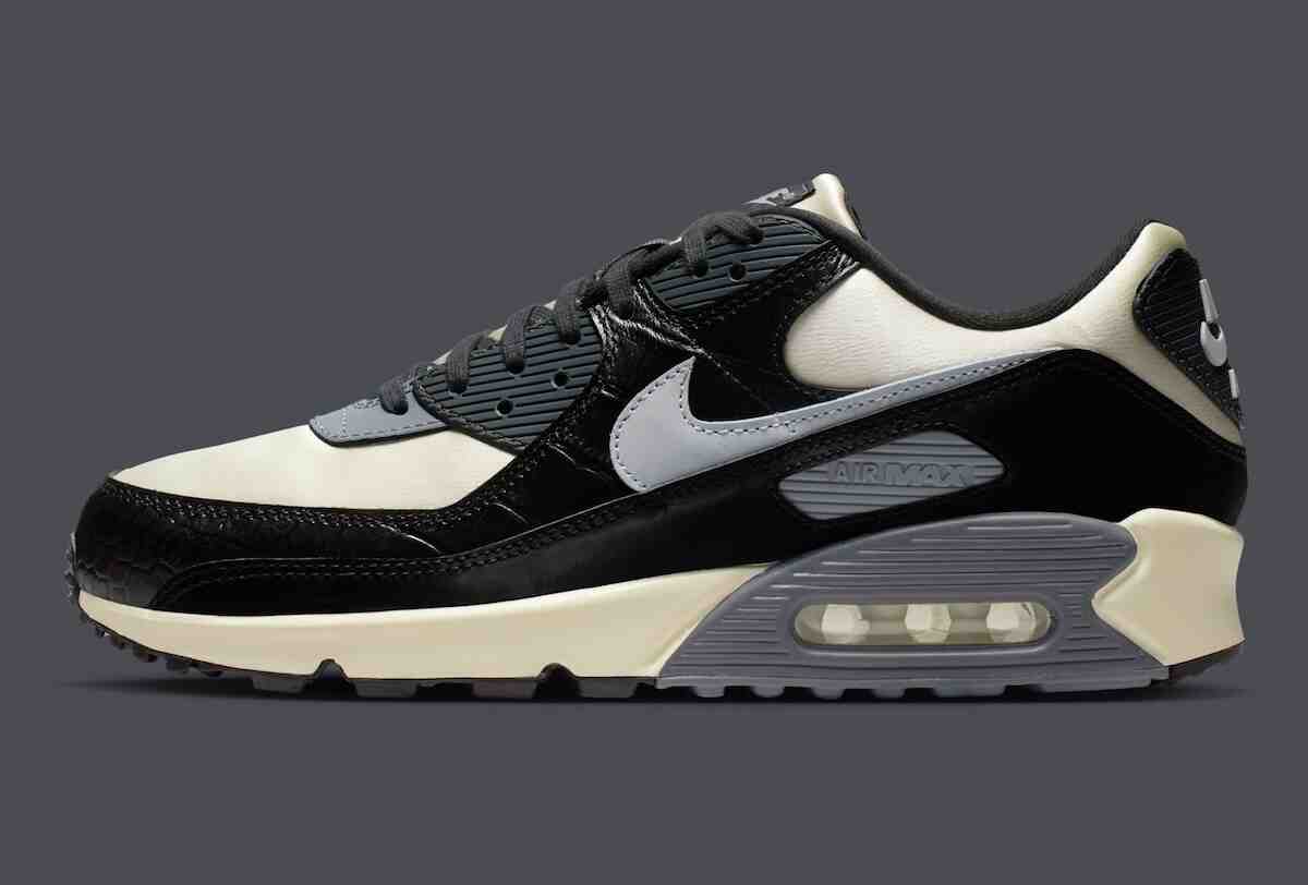 帶有 "黑色鱷魚皮 "鑲邊的耐克 Air Max 90 Nike Air Max 90, Nike - 帶有 "黑色鱷魚皮 "鑲邊的耐克 Air Max 90