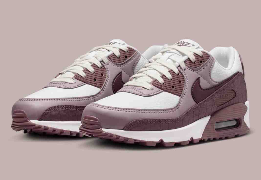 Nike Air Max 90, Nike - 耐克為 Air Max 90 打造 "勃艮第鱷魚皮 "高級外觀