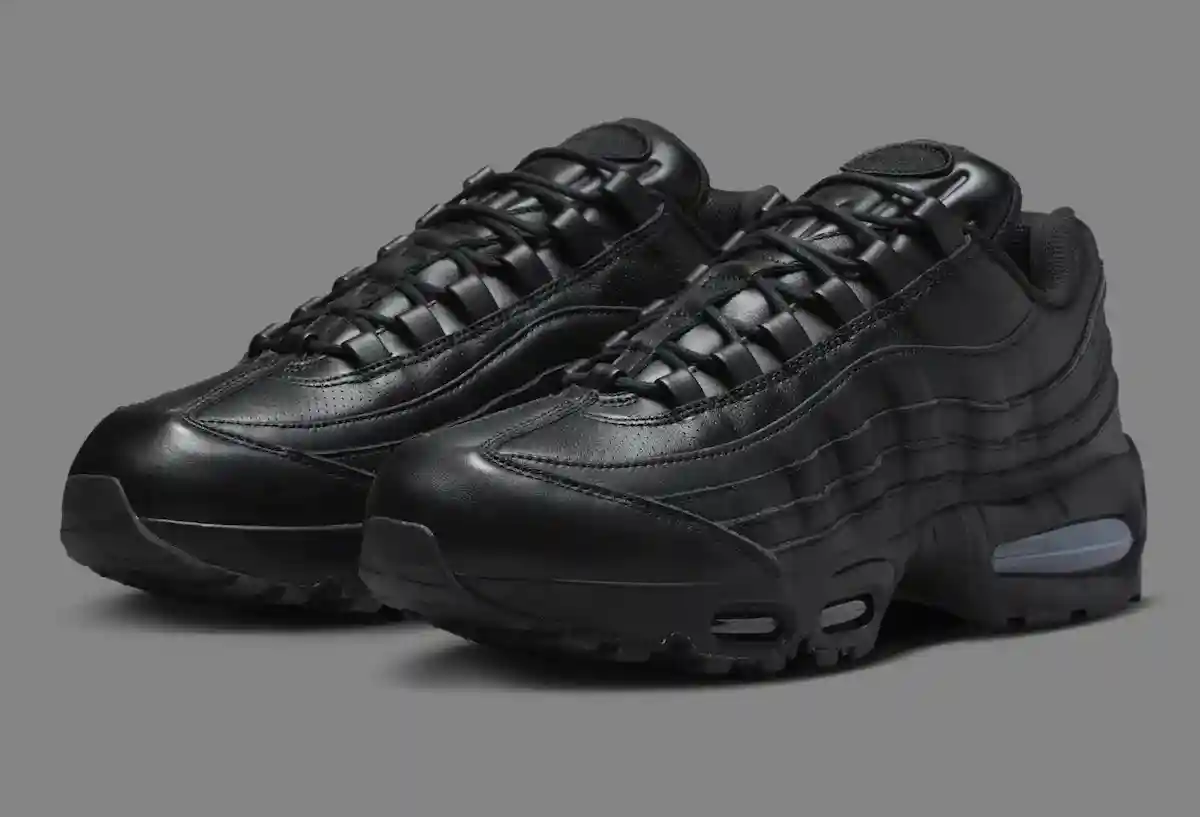耐克 Air Max 95 大泡泡 "三層黑色皮革 "改頭換面 Nike Air Max 95, Nike Air Max, Nike, Air Max 95 - 耐克 Air Max 95 大泡泡 "三層黑色皮革 "改頭換面