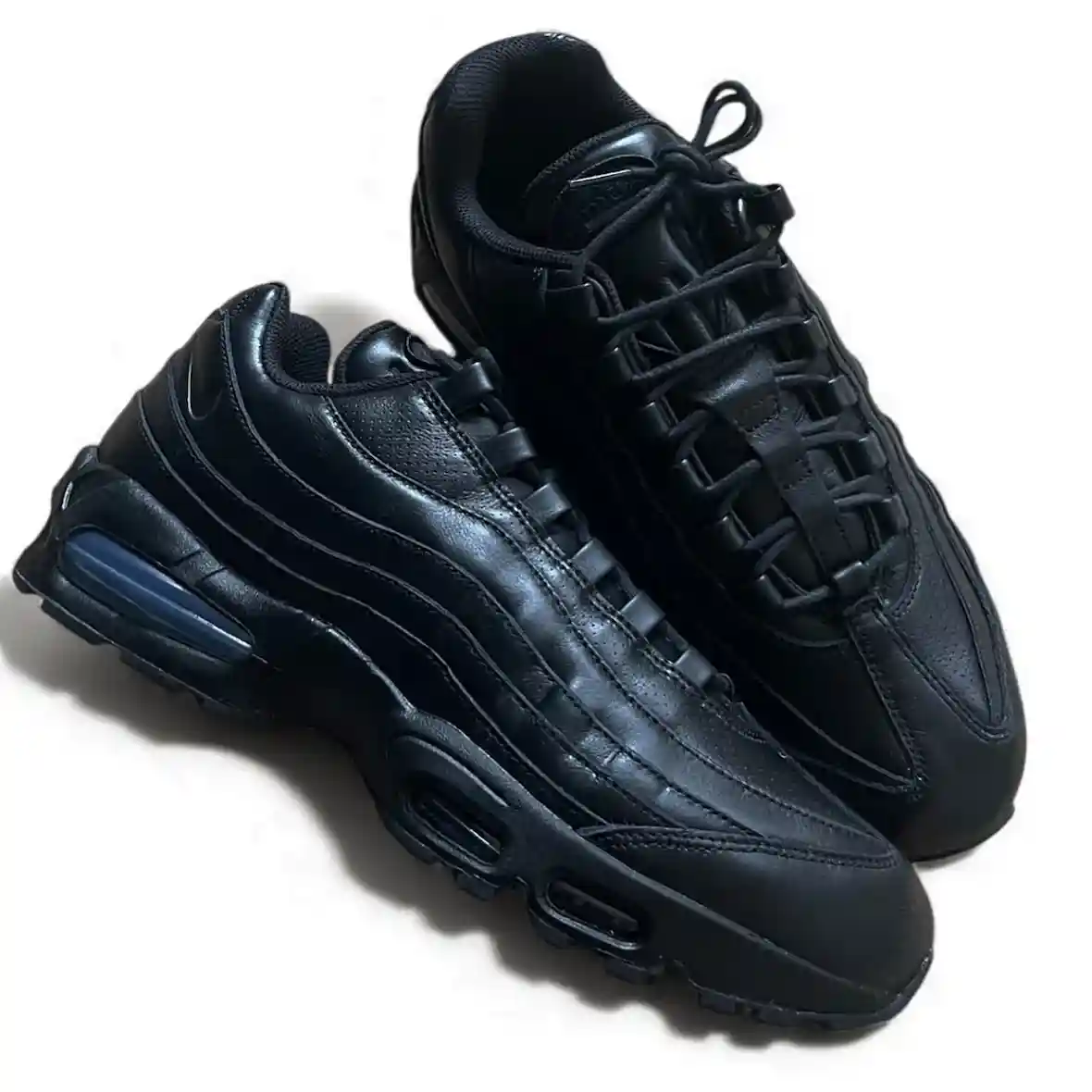 耐克 Air Max 95 大泡泡 "三層黑色皮革 "改頭換面 Nike Air Max 95, Nike Air Max, Nike, Air Max 95 - 耐克 Air Max 95 大泡泡 "三層黑色皮革 "改頭換面