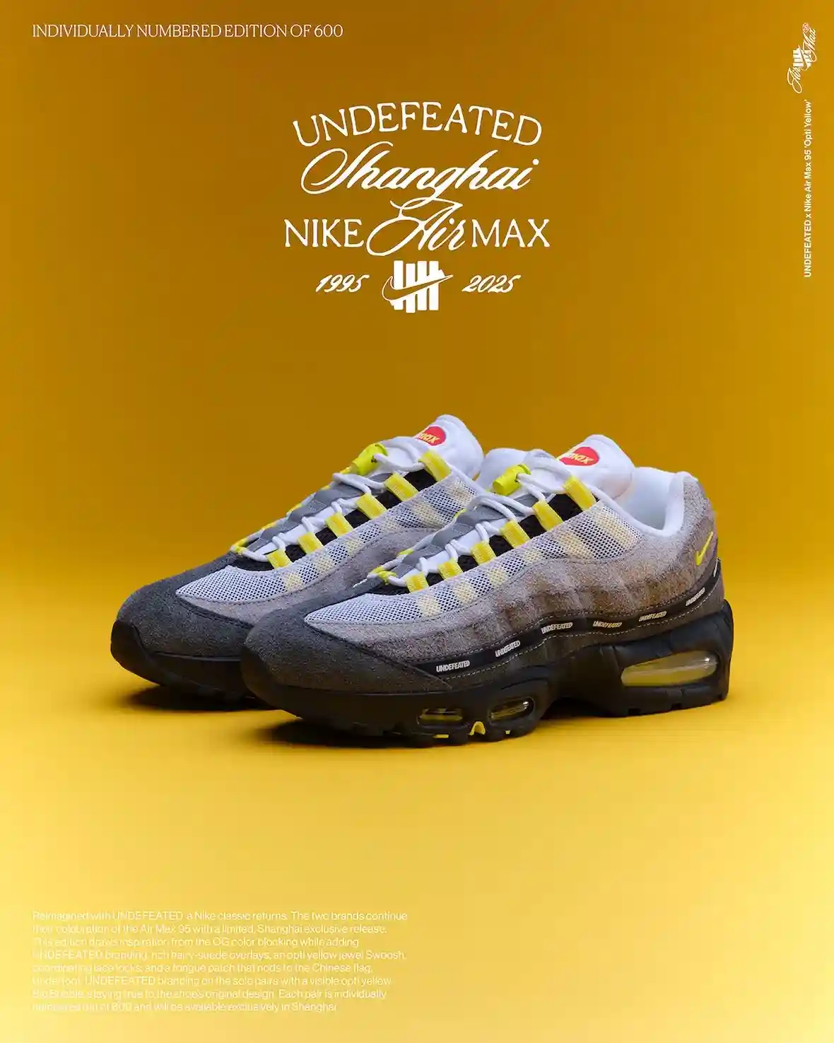 Undefeated x Nike Air Max 95 "上海 "限量 600 雙 Undefeated, Nike Air Max 95, Nike - Undefeated x Nike Air Max 95 "上海 "限量 600 雙