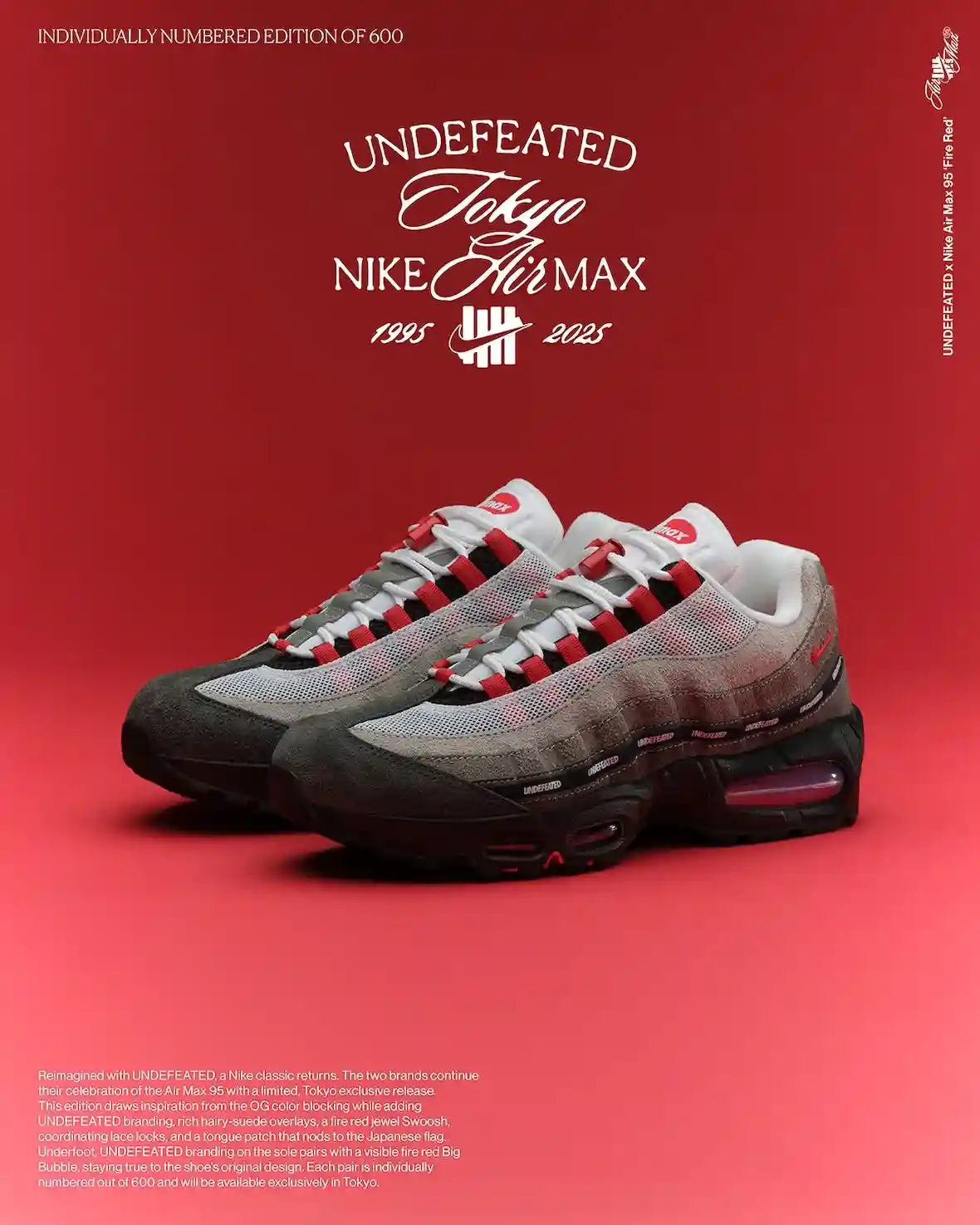 UNDEFEATED x Nike Air Max 95 "火紅色 "東京獨家發售 Undefeated, Nike Air Max 95, Nike - UNDEFEATED x Nike Air Max 95 "火紅色 "東京獨家發售
