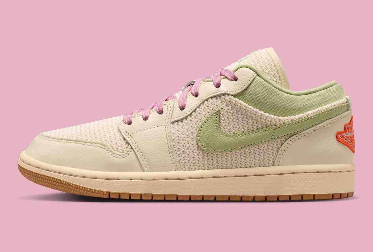 梭織細節詮釋 Air Jordan 1 "橄欖光環 "套裝 Air Jordan 1 Mid, Air Jordan 1 Low, Air Jordan 1, Air Jordan - 梭織細節詮釋 Air Jordan 1 "橄欖光環 "套裝