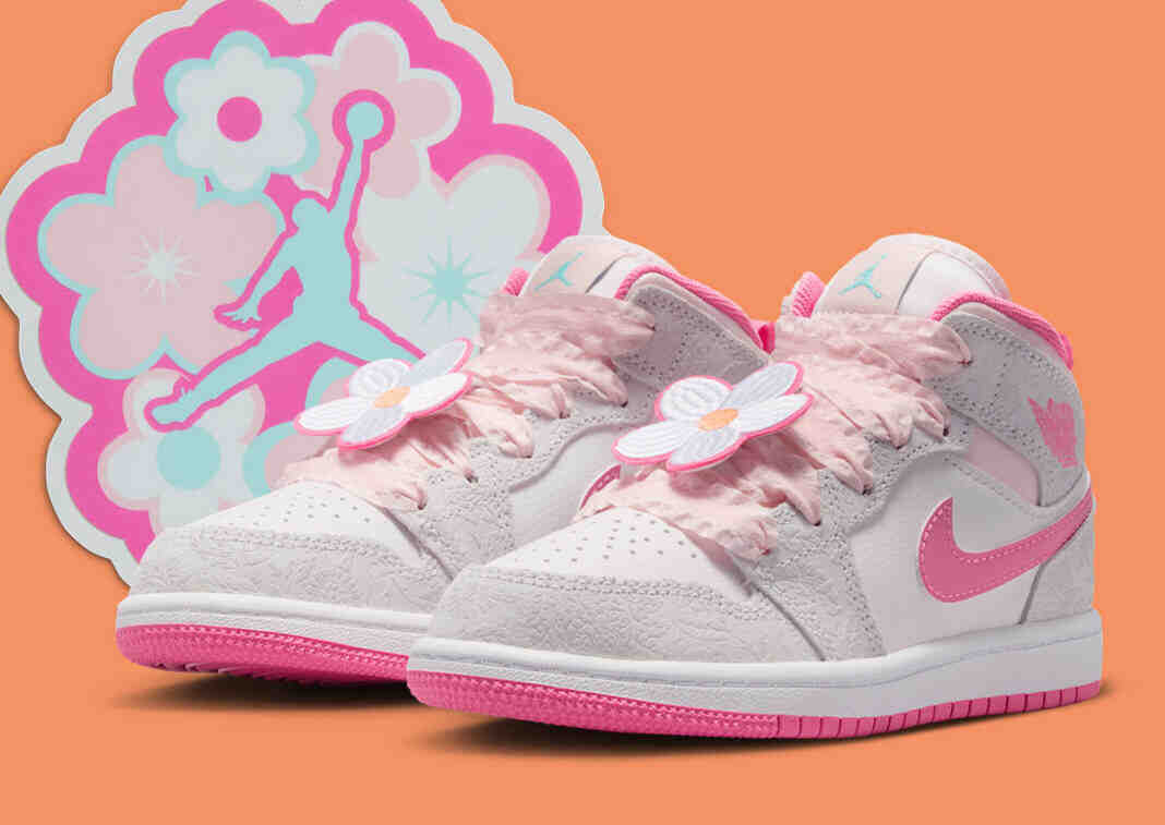 Air Jordan 1 Mid, Air Jordan 1, Air Jordan - Air Jordan 1 Mid GS "Pink Bloom" 帶來春花活力