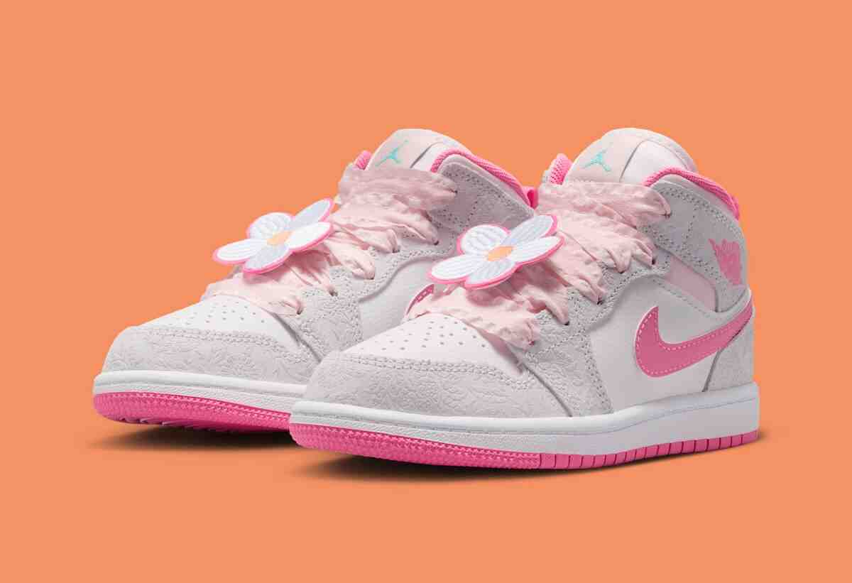 Air Jordan 1 Mid GS "Pink Bloom" 帶來春花活力 Air Jordan 1 Mid, Air Jordan 1, Air Jordan - Air Jordan 1 Mid GS "Pink Bloom" 帶來春花活力