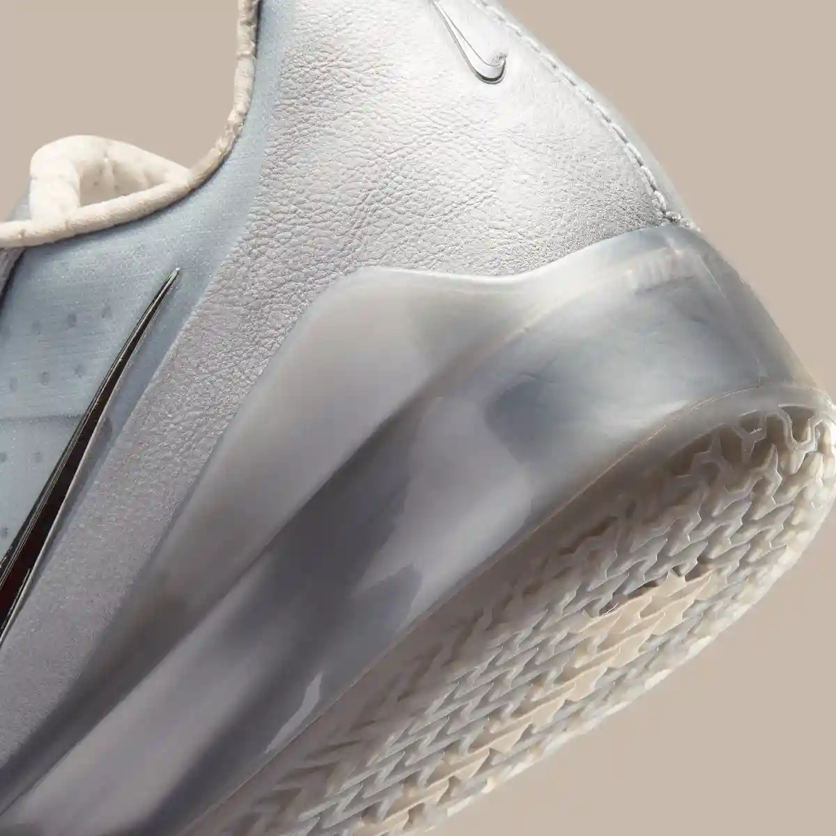 JuJu Watkins Nike LeBron NXXT Gen Silver Lining metallic upper