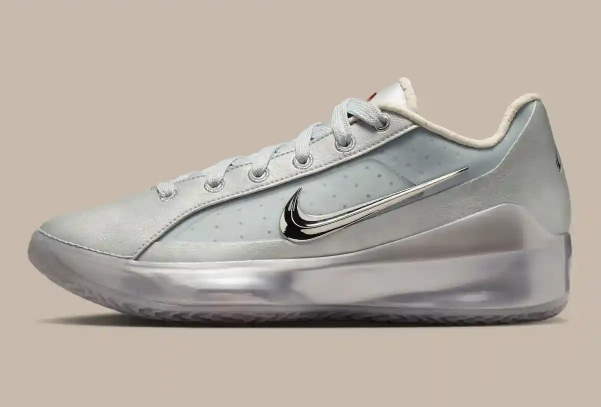 JuJu Watkins Nike LeBron NXXT Gen Silver Lining metallic upper