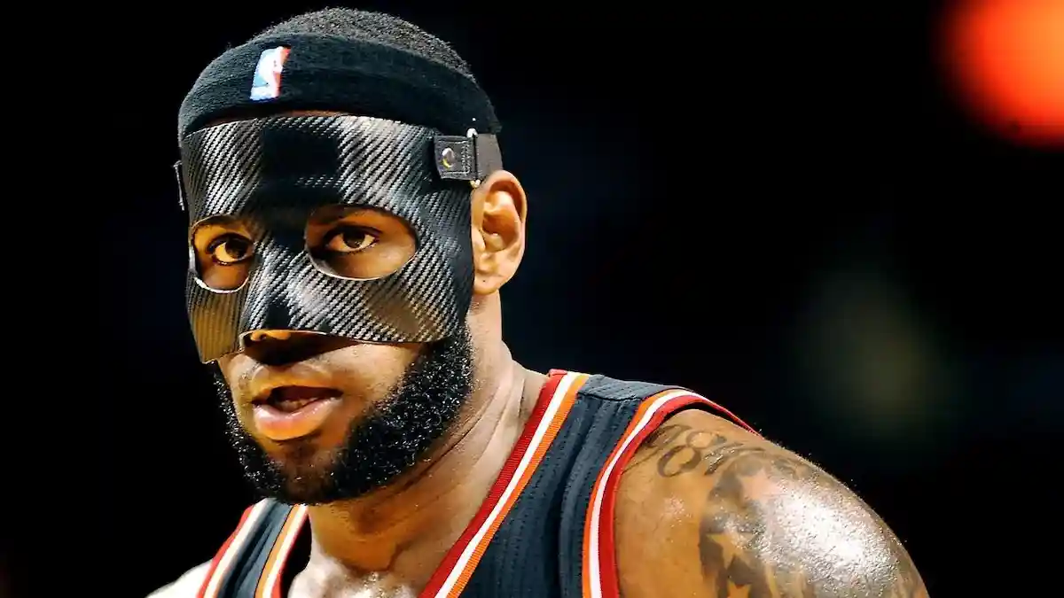 LeBron James wearing the Black Masked Menace during his time with the Miami Heat