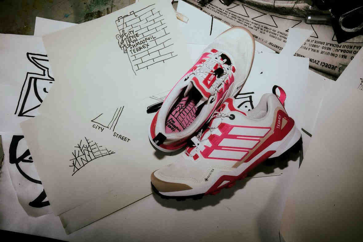 Mark Gonzales, adidas Terrex, adidas - 馬克-岡薩雷斯的塗鴉宇宙登陸阿迪達斯 TERREX Skychaser GTX