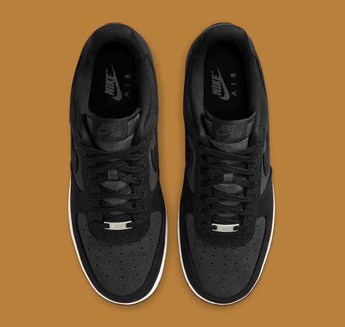 耐克 Air Force 1 Low "黑色帆布 "配膠褐色鞋底 Nike Air Force 1 Low, Nike Air Force 1, Nike - 耐克 Air Force 1 Low "黑色帆布 "配膠褐色鞋底